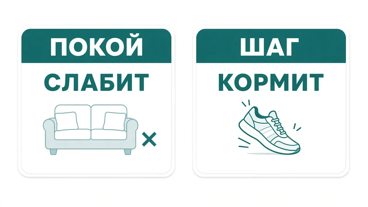 Схема: голеностоп, нагрузка шага, не вечный покой